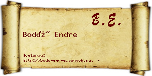 Bodó Endre névjegykártya