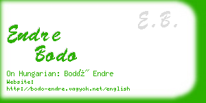 endre bodo business card